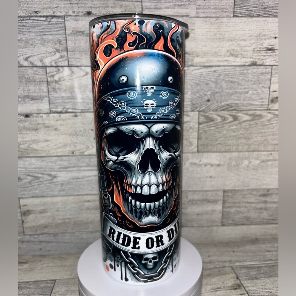 Ride or Die Motorcycle 20oz Stainless Steel Tumbler
